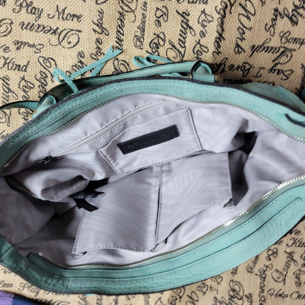 Rebecca Minkoff Suede leather mint /seafoam green gently used beautiful - Picture 13 of 16